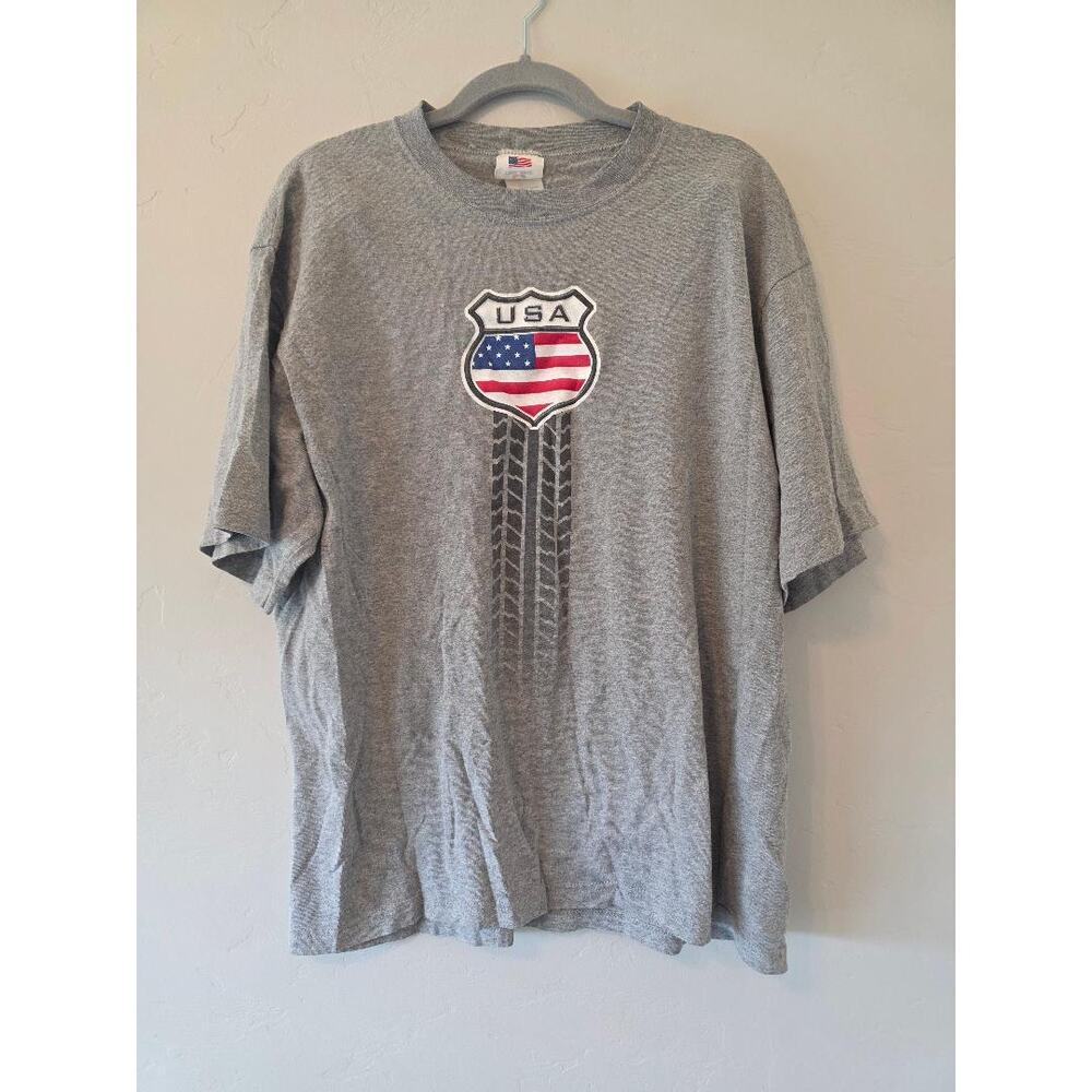 Vintage USA Graphic T Shirt Tee Jays Made in USA Tire Track Tee Mens Medium